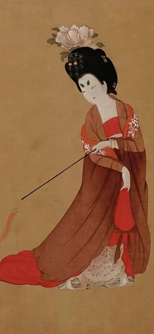 陕西省西安市)人,贵族出身,以善画贵妇名动朝野,留下有《簪花仕女图》