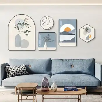 俗写 芳华现代简约客厅装饰画简约静物沙发背景墙挂画小清新组合画
