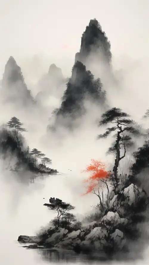 免费壁纸来啦!古风水墨画,雅致之选🎨