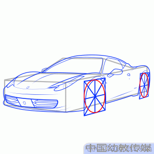 法拉利拉法跑车简笔画