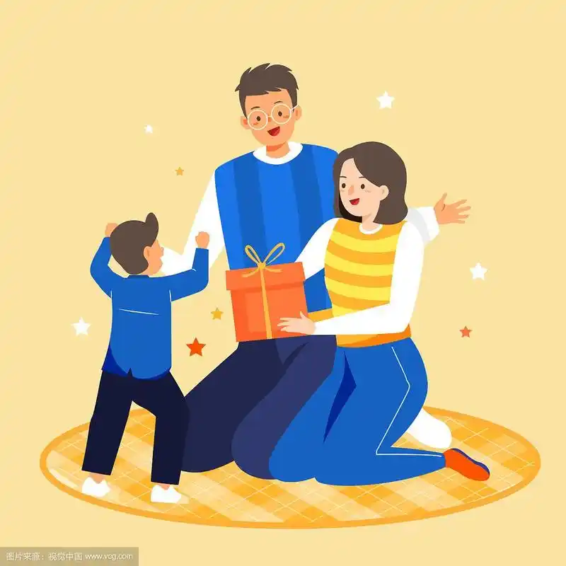 卡通愚人节家人亲子互动游戏庆祝活动背景矢量插画