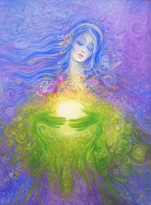 灵性艺术展现女神必将获得自由与扬升