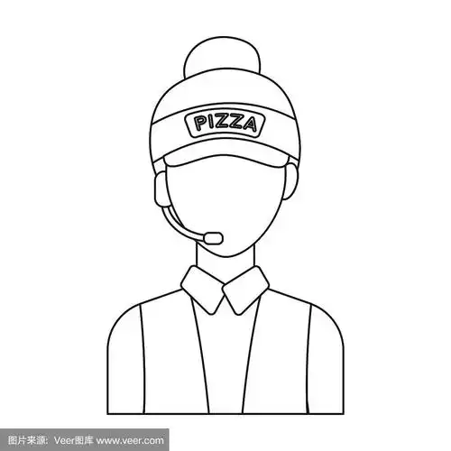 售货员图标在轮廓风格孤立在白色