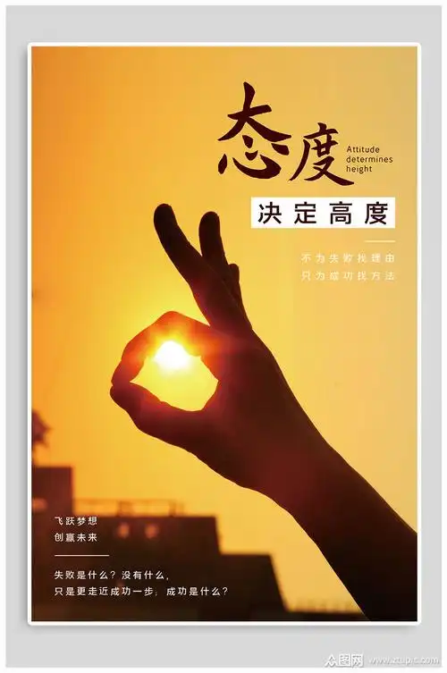 态度决定高度企业励志海报素材