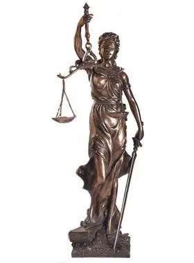 仿铜司法公平公正正义女神律师雕像