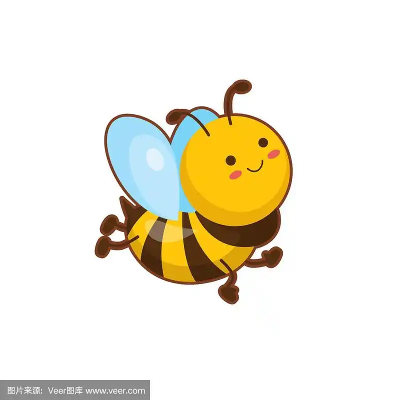 可爱的蜜蜂矢量插图