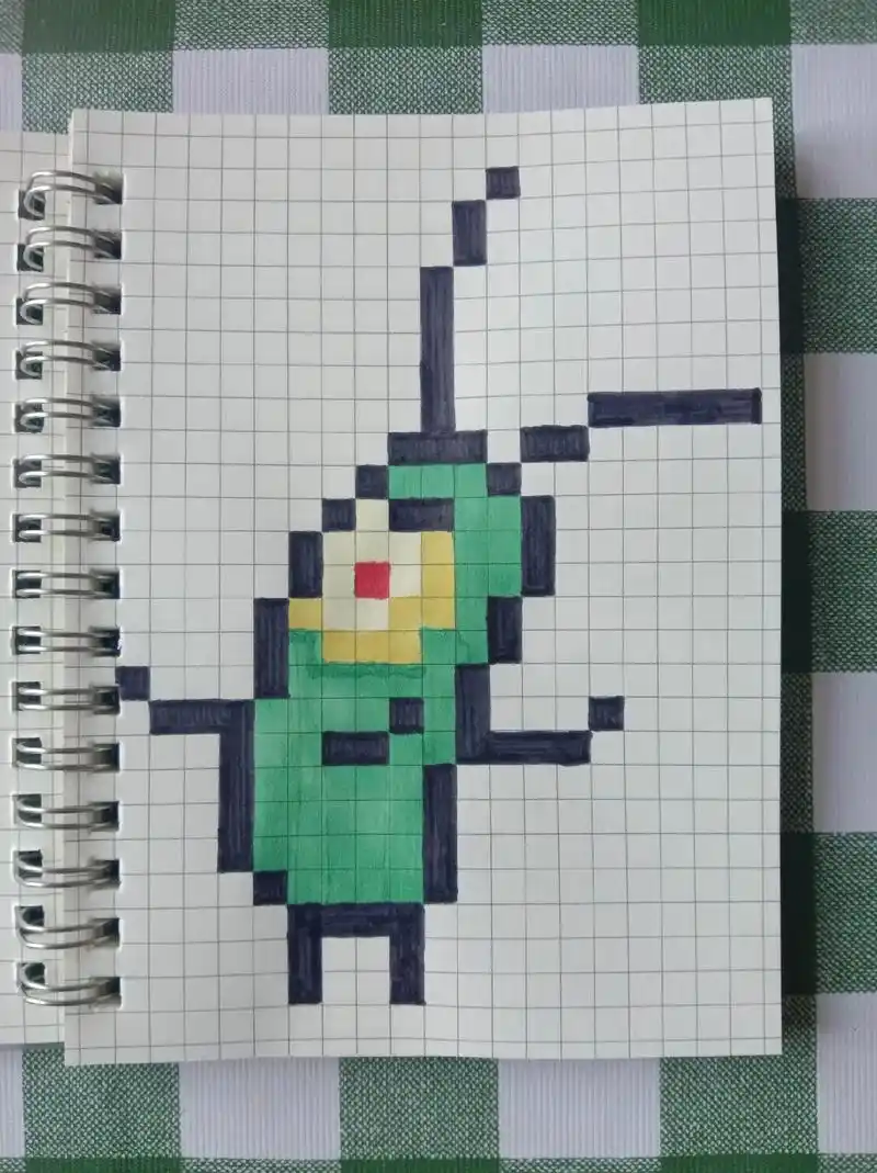 像素画教程 #像素画 #教你画像素画  临摹a6本  痞老 - 抖音