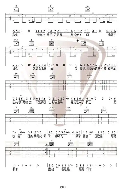 我曾吉他谱-隔壁老樊-c调弹唱谱
