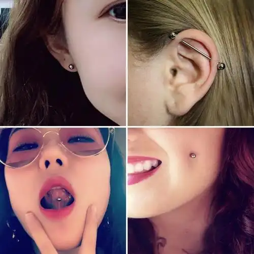 女士男士过敏酒窝钛钢耳钉