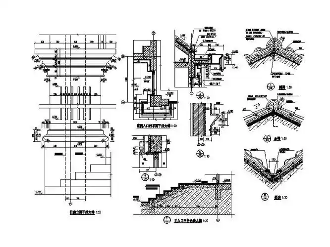 [四川]四层坡屋顶合院式别墅建筑施工图(16年含水暖电)