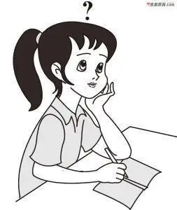 正在思考的女孩简笔画