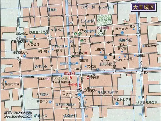 大丰城区地图_盐城地图库_地图窝