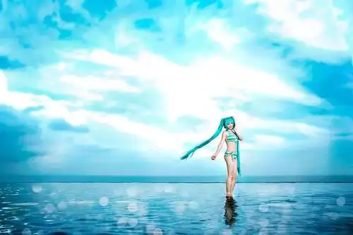 初音未来水着远景照水下摄影超赞