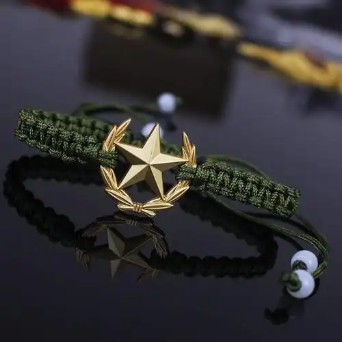 军人同款领花军恋编织绳手链情侣礼物松手工自编橄榄 无领花材料包