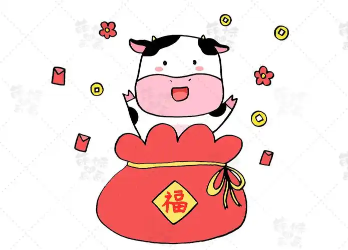 牛年大吉简笔画 牛年大吉简笔画儿童画