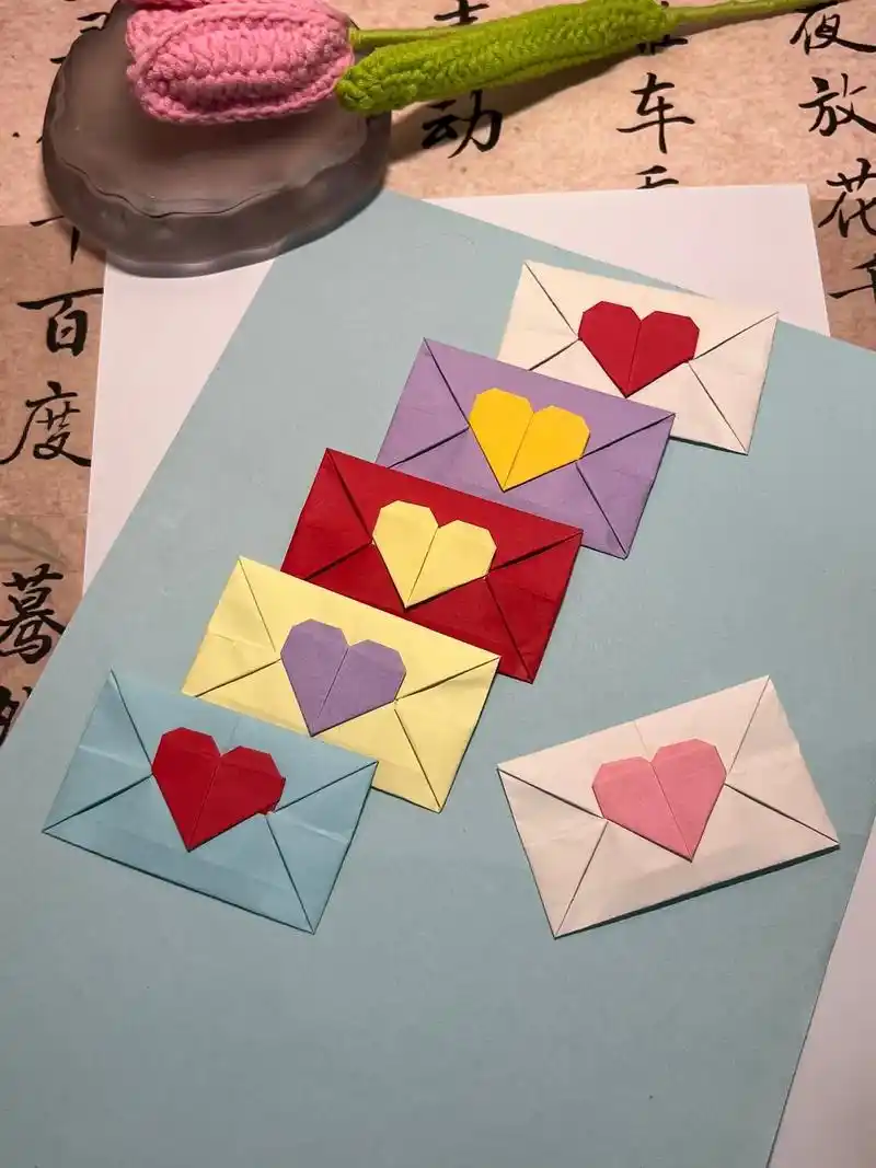 超简单的爱心信封折纸来啦!太适合#表白 了吧!#爱心信封#爱 - 抖音