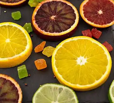 橘子,切片,木质,木质背景,片,水果