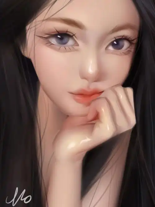 厚涂  #板绘  #头像  临摹黑妹老师的图