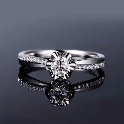 50分显钻六爪爪镶钻石戒指 结婚钻戒时尚女戒送爱人(定制) 钻石戒托