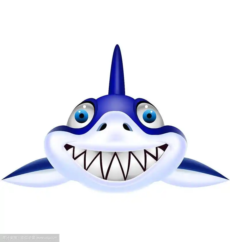 鲨鱼头部卡通