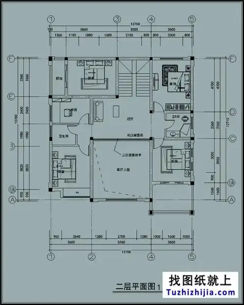 160平方米三层带大露台的复式别墅设计图纸