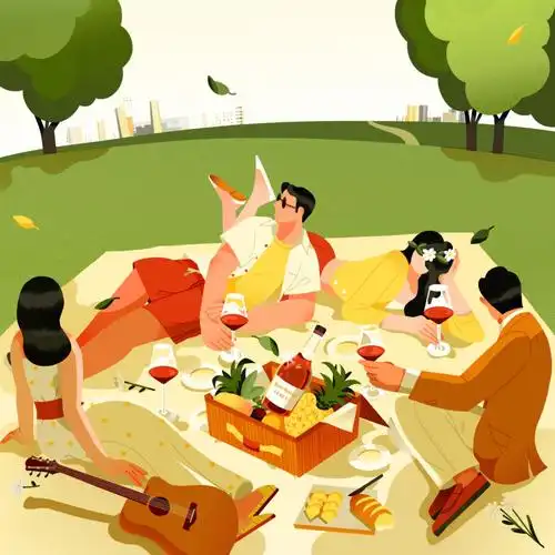 插画午后野餐奇遇