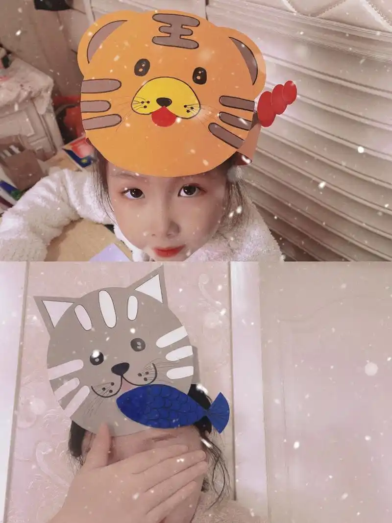 手工作业|一年级游考头饰又来啦 上集做的小兔子花环头饰得到了老师