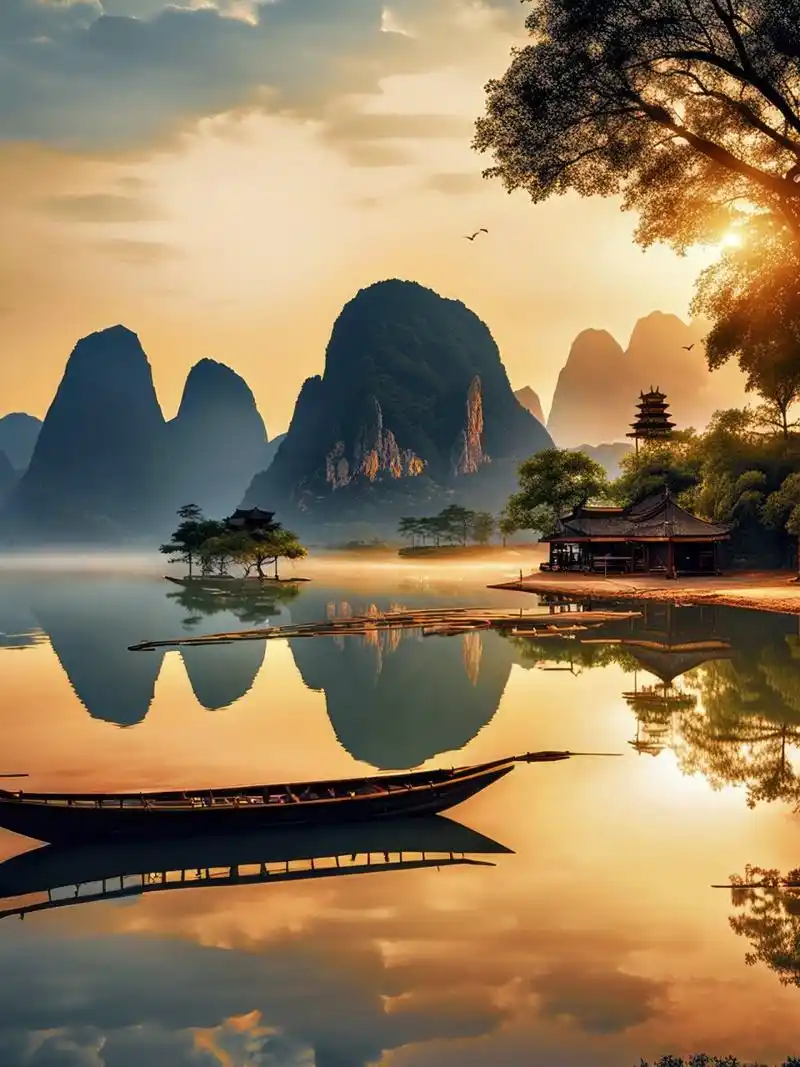 治愈系手机风景壁纸—漓江山水 拿图请留痕,需要原图请私信,免费送.