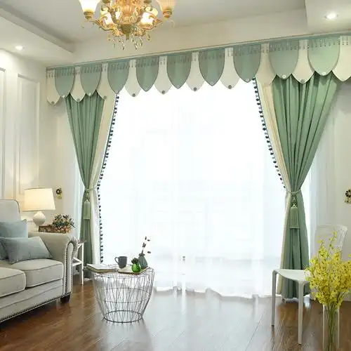 现代简约帘头中式帘幔棉麻全遮光窗帘客厅卧室儿童房窗帘成品定制