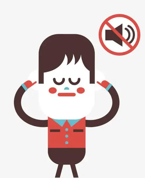 静音矢量卡通拒绝噪音