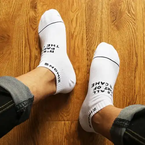 【5双装】【夏季薄款】zimons纯棉男士白船短袜防臭浅口袜子套装