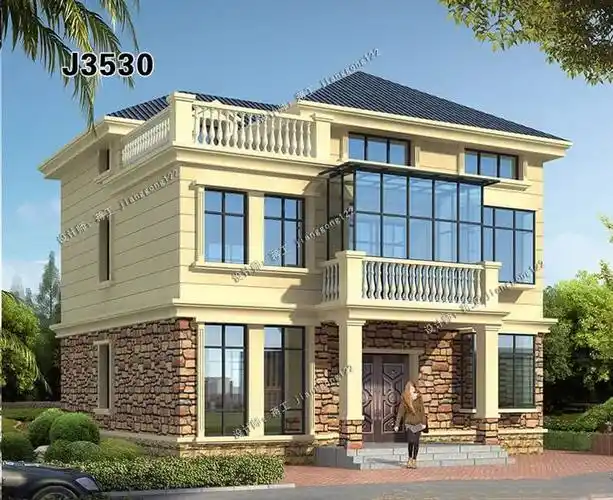 7款二层半农村别墅设计图110120平带露台不到40万建出来真大气