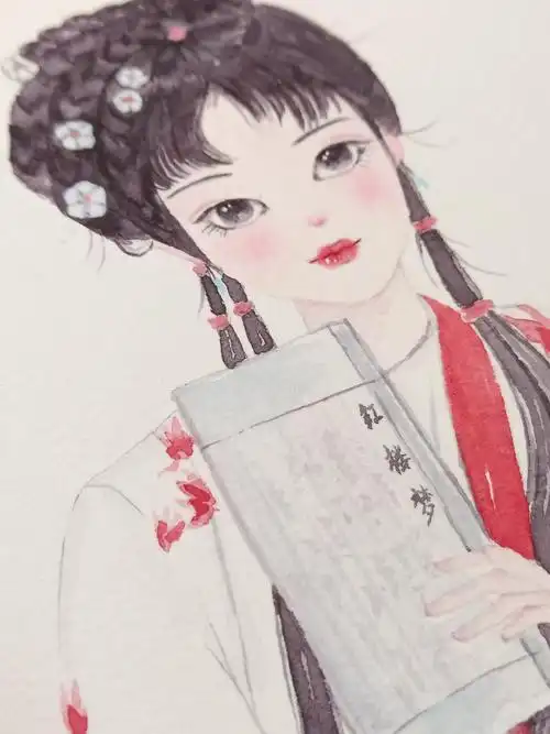 水彩人物林黛玉