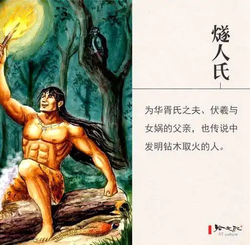 《尚书大传》中,三皇指:"燧人,伏羲,神农";《三五历纪》中,三皇指:"