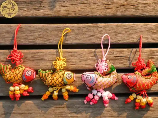 端午节礼品物 特色香包 中国结挂件 端午香袋香囊刺绣荷 鱼结挂件