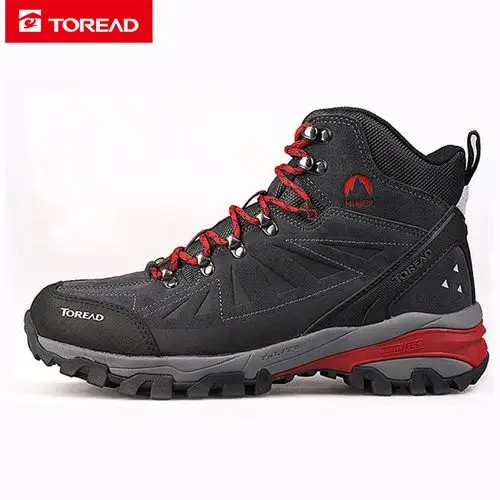 探路者户外高帮登山鞋男女头层牛皮加绒保暖防水防滑登山鞋