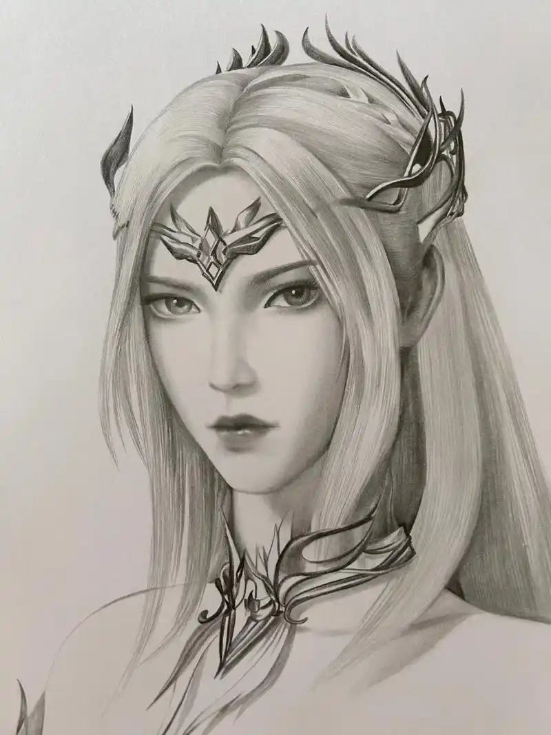 斗罗大陆千仞雪绘画过程.