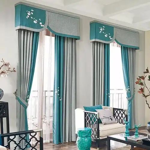 帘老板|双色拼接窗帘 双层平幔,简约时尚,自然大气_黄色