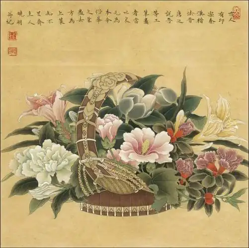 绘制步骤李晓明临李嵩花篮图