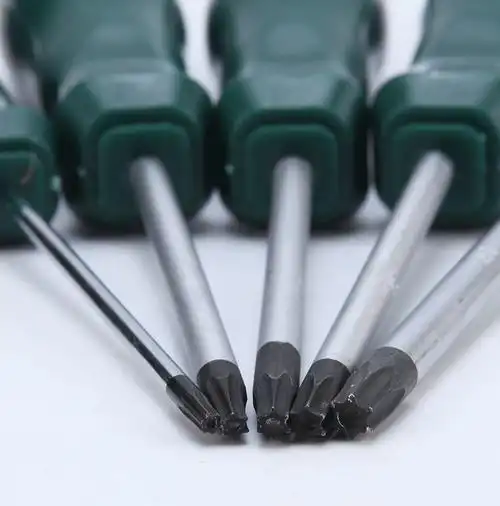 中孔梅花螺丝刀硬带磁改锥六角星型内梅花螺丝刀工业级磁性起子 t5不