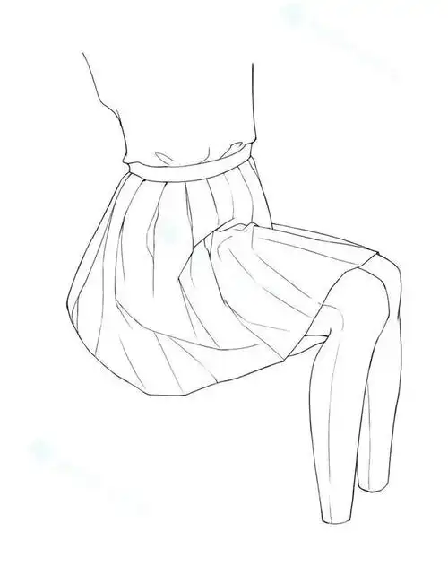 百褶裙这样画超简单!