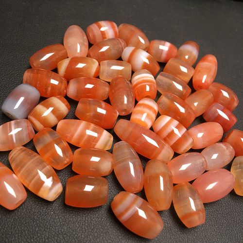 南红彩宝保山南红杨柳料缠丝纹桶珠diy配件礼品男女配饰精美