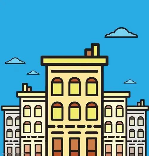 扁平创意城市建筑插画