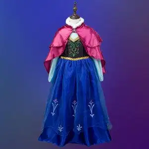 冰雪奇缘安娜2公主裙anna迪士尼礼服女长袖连衣裙儿童万圣节礼服