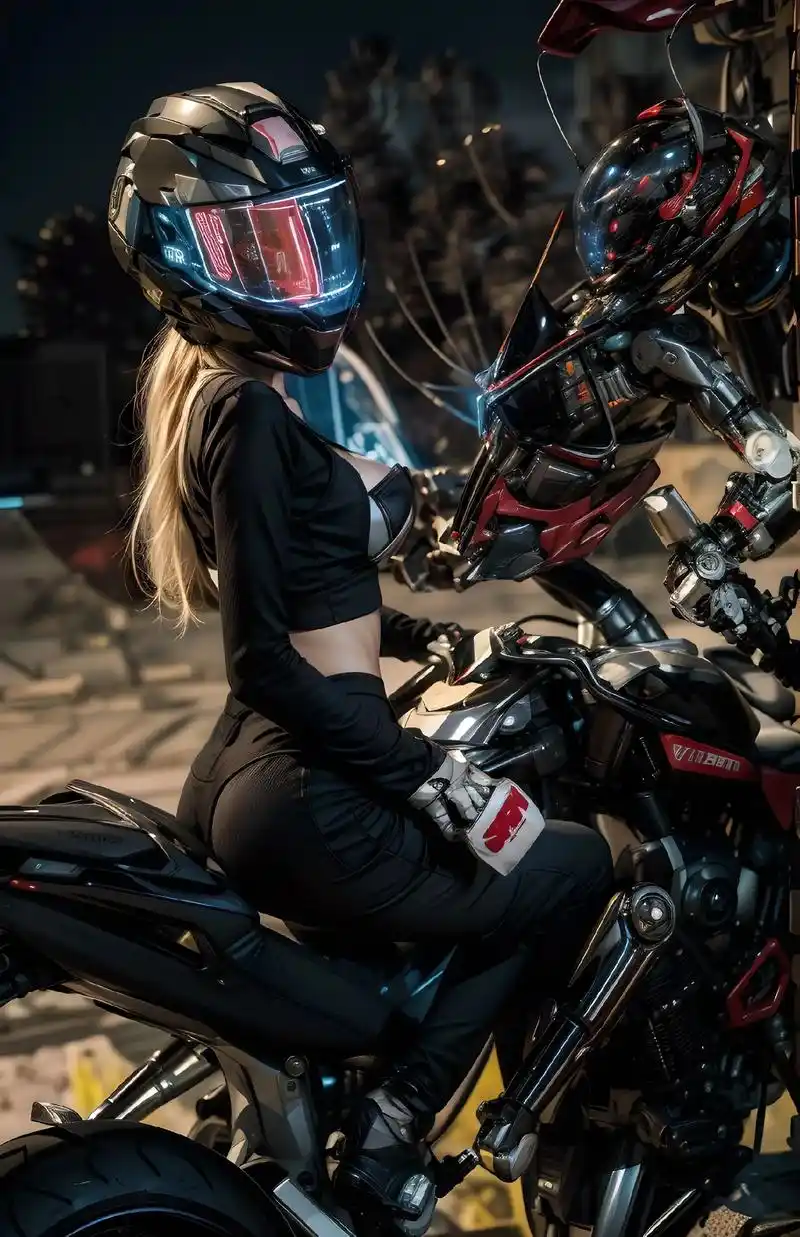 机车女生也太酷啦,适合改一张来当做壁纸!#女骑 #摩托车 # - 抖音