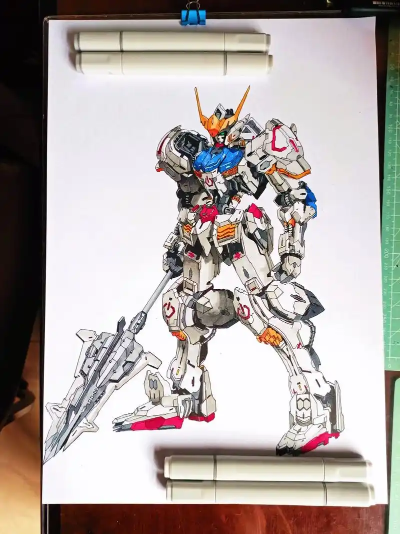 手绘高达巴巴托斯,应你们要求的来了.