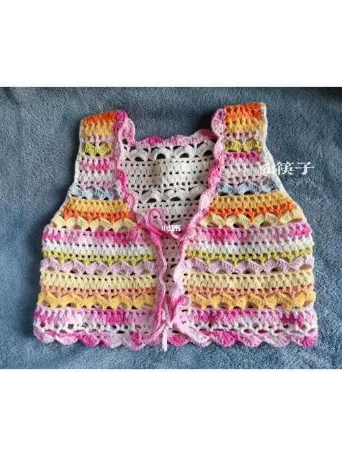 钩针编织宝宝背心马甲附图解