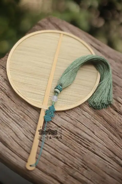 团扇扇子汉服摄影道具手工竹编扇挡神器zootee扇子