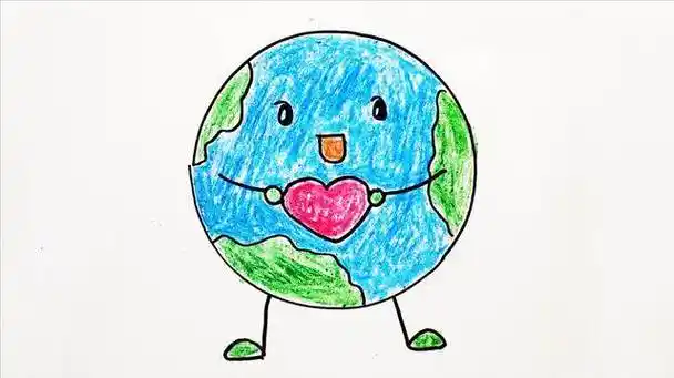 彩色地球简笔画怎么画简笔画教程_绘画吧-画画关于地球的简笔画图片(6