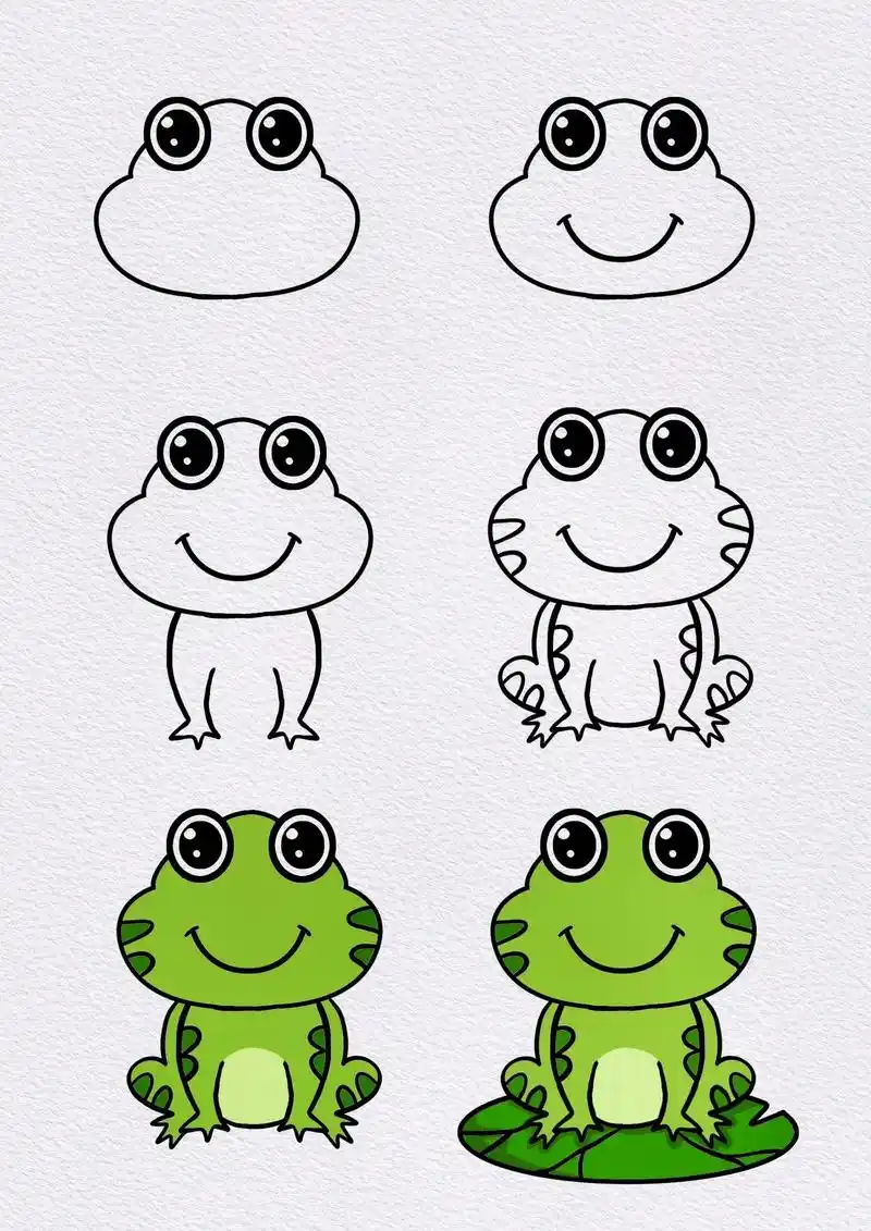 上热门 #卡通动画儿童 #青蛙简笔画  - 抖音